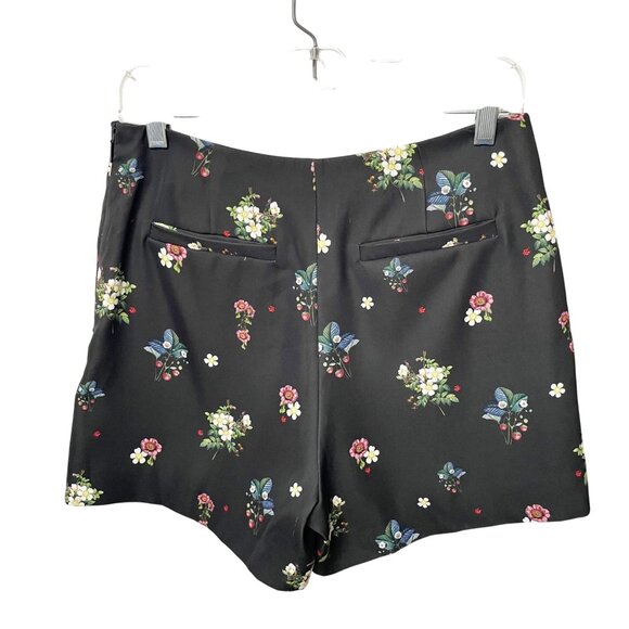 Ted Baker Black Floral Naomii Oracle High Waist Shorts Women’s Size 2 US 6 - Picture 2 of 9